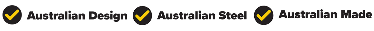 Australian Design, Australian Steel, Australian Made. Basic Trailer Banner Text