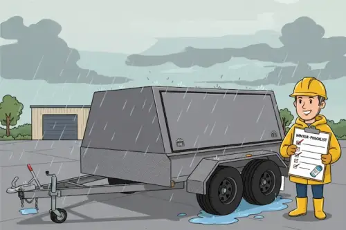 Winter-Proof Tradesman Trailer Checklist - Cartoon Image